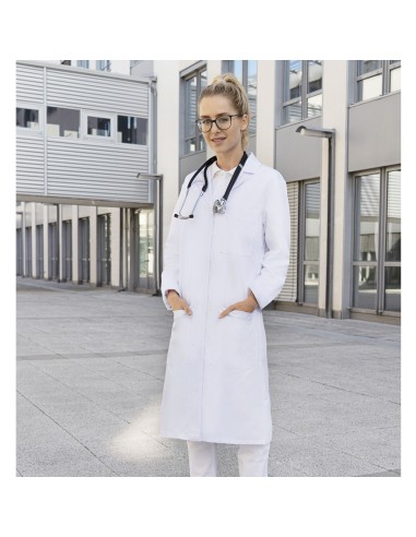 KAL-MF5-Ladies Workcoat with concealed button placket